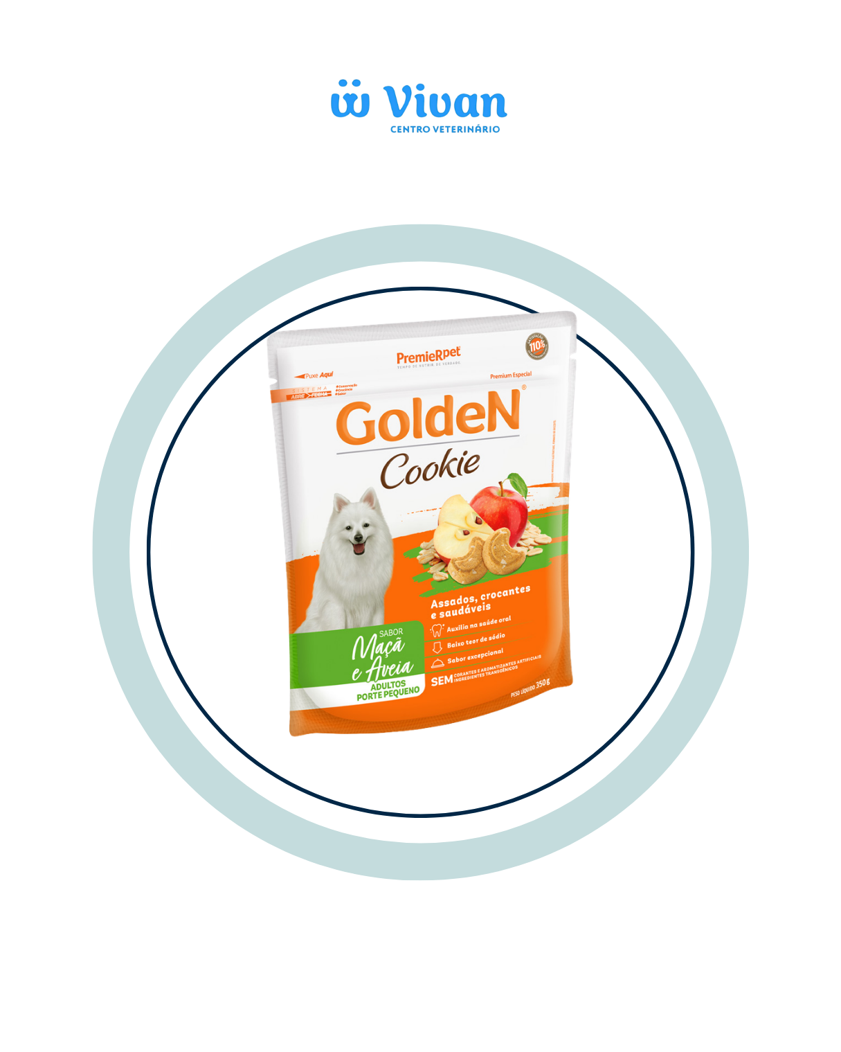 Biscoito Golden Cookie Maçã e Aveia Cães Adultos Porte Pequeno 350g