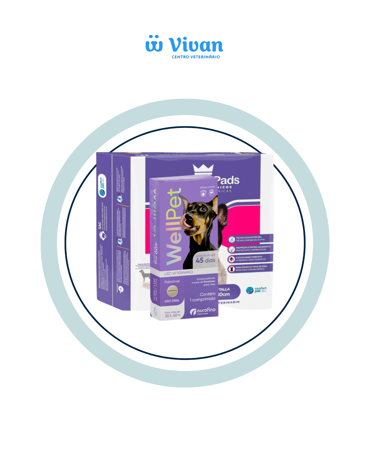 WellPet 400mg Antipulgas para Cães de 20,1 a 40kg - Ourofino